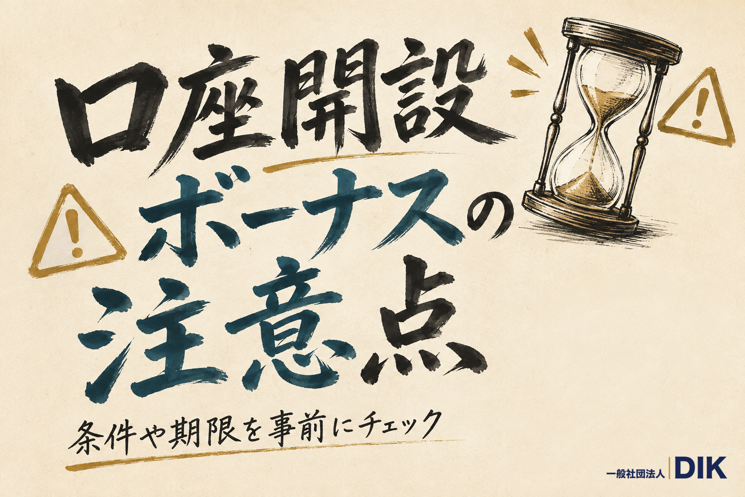 口座開設ボーナスの注意点